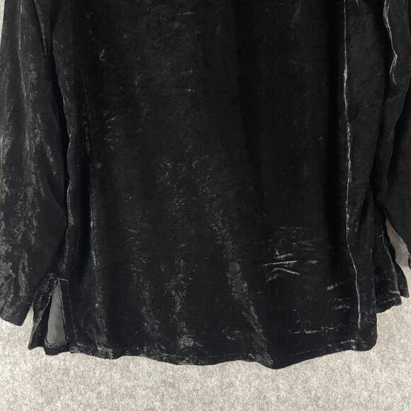 Vintage Gap Silk Blend Top Womens M Black Crushed Velvet Knot Button Hong Kong - Picture 14 of 16